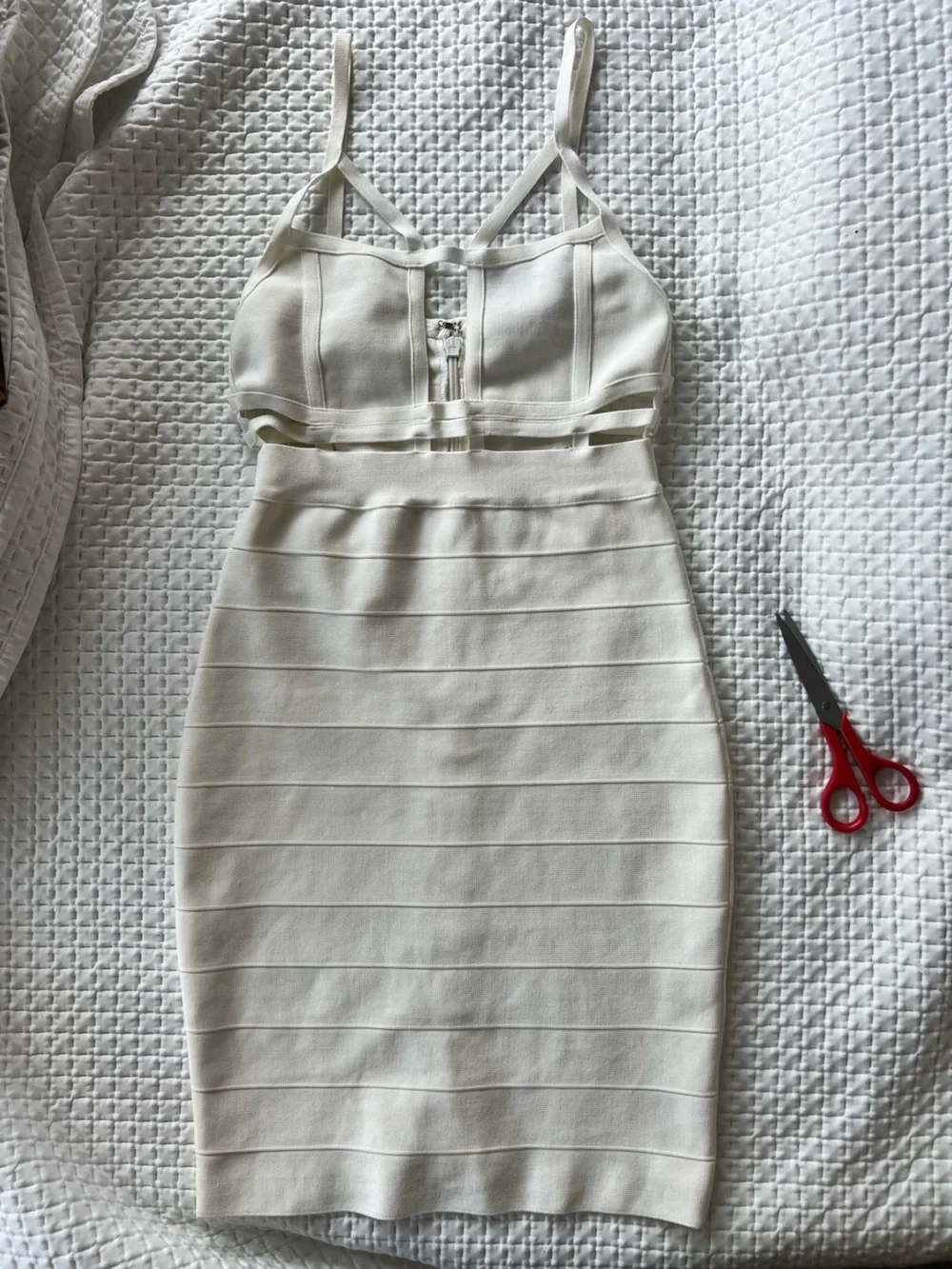 Herve Leger Gorgeous Ivory Bandage Dress with Strappy Bust - Picture 1 of 6
